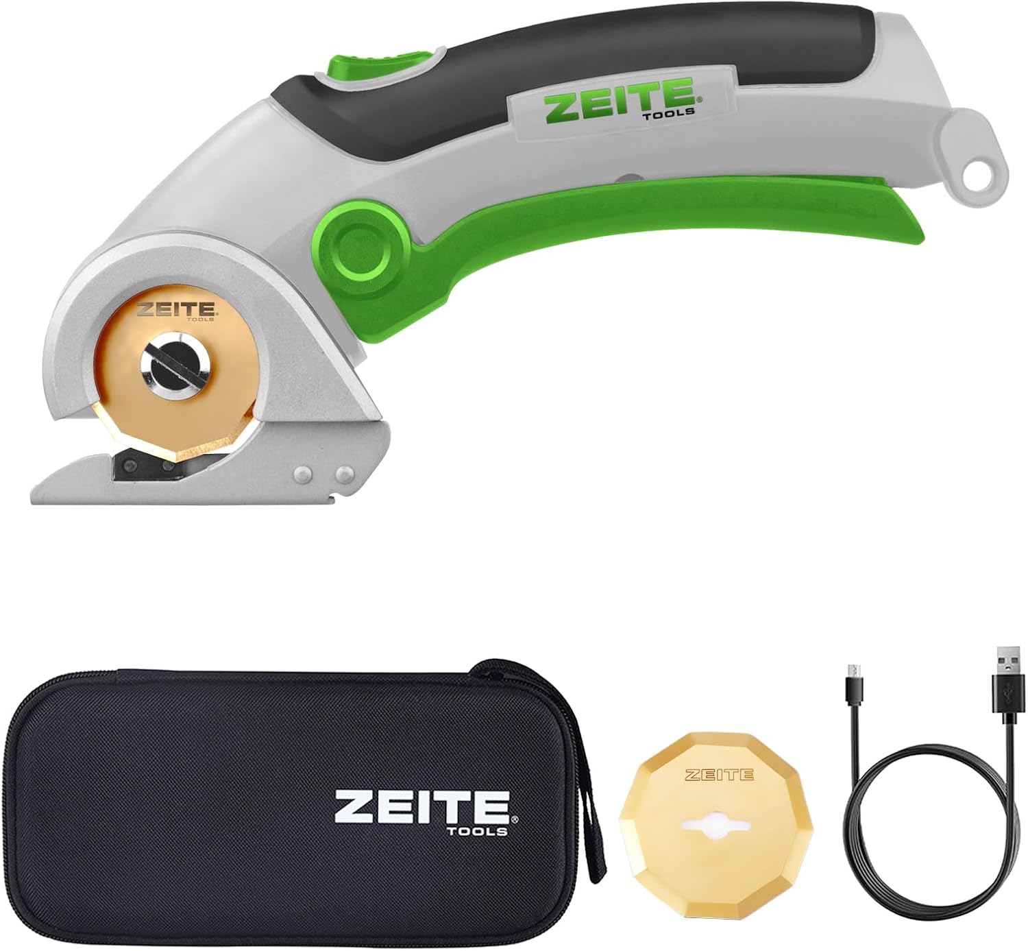 ZEITE Cordless Cardboard Box Cutter with Titanium Coated HSS Blades (Gray)