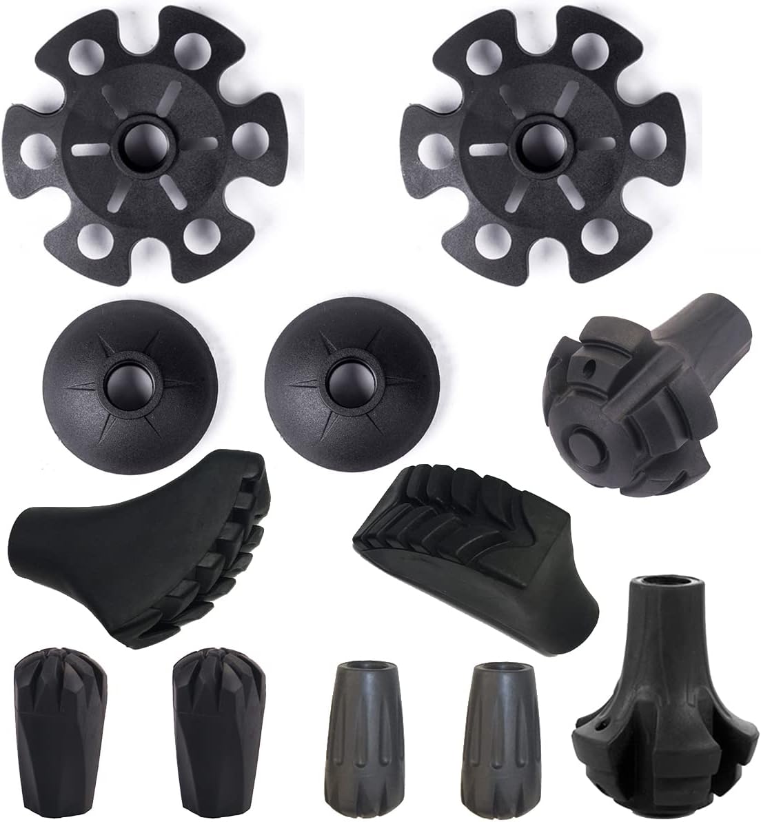 Trekking Pole Accessories Extra Thick and Wear Resisting Rubber Tips Snow Support Mud Support for Hiking Poles for All Common Trekking Poles, Hiking Sticks, Nordic Walking Poles with a Inner Diameter of 11mm/0.43"