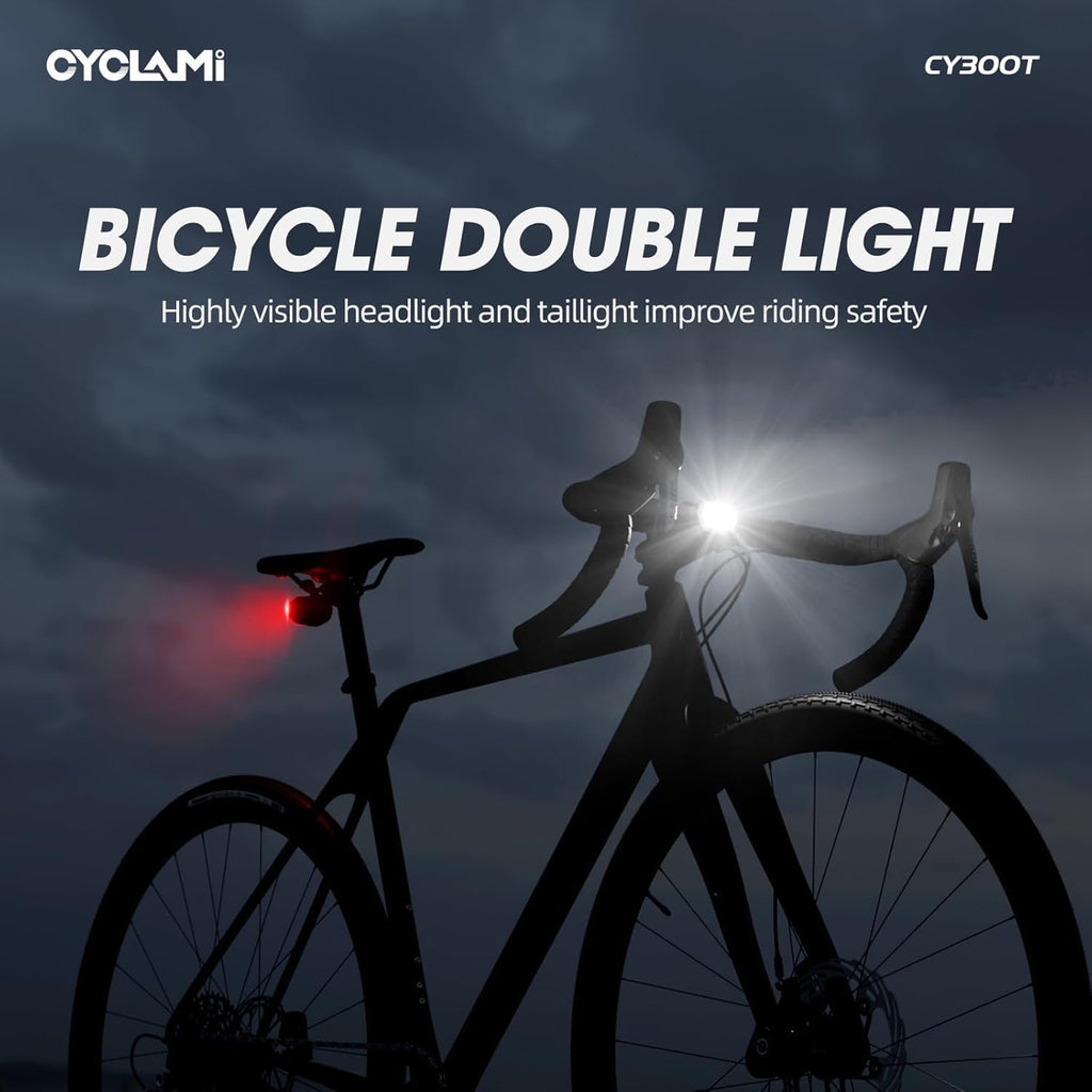 Bike Lights Front and Rear, Smart Headlight and Tail Light, 11+20 Modes Brake Sensing Bicycle Back Lights USB Rechargeable Bike Lights Set, Waterproof IP6, Cycling Safety Accessories