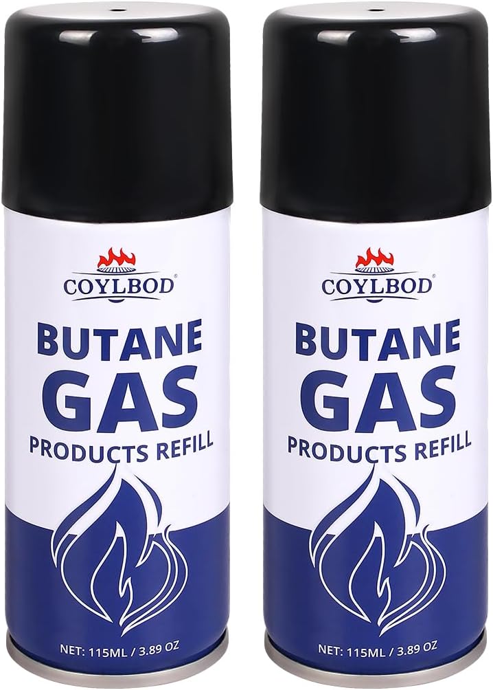115ml Pure Butane Refill, Premium Fuel for Torch & Lighter (2 Can)
