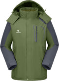CAMELSPORTS Mens Winter Jacket Waterproof Warm Snow Ski Jackets Faux Fur Fleece Rain Coats with Removable Hood