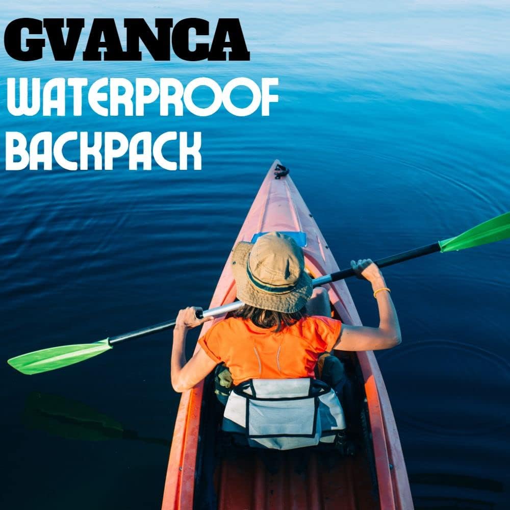 Waterproof Roll Top Kayak Dry Backpack, Floating Outdoor Dry Sack Boating Sailing Canoeing Rafting Fishing Camping 35L Grey