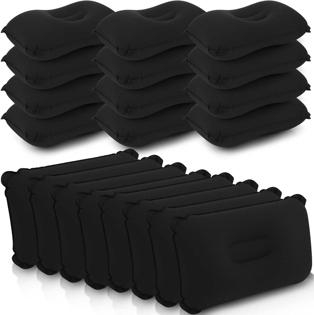 Geelin 20 Pack Inflatable Pillows for Camping Charity Donations, Black