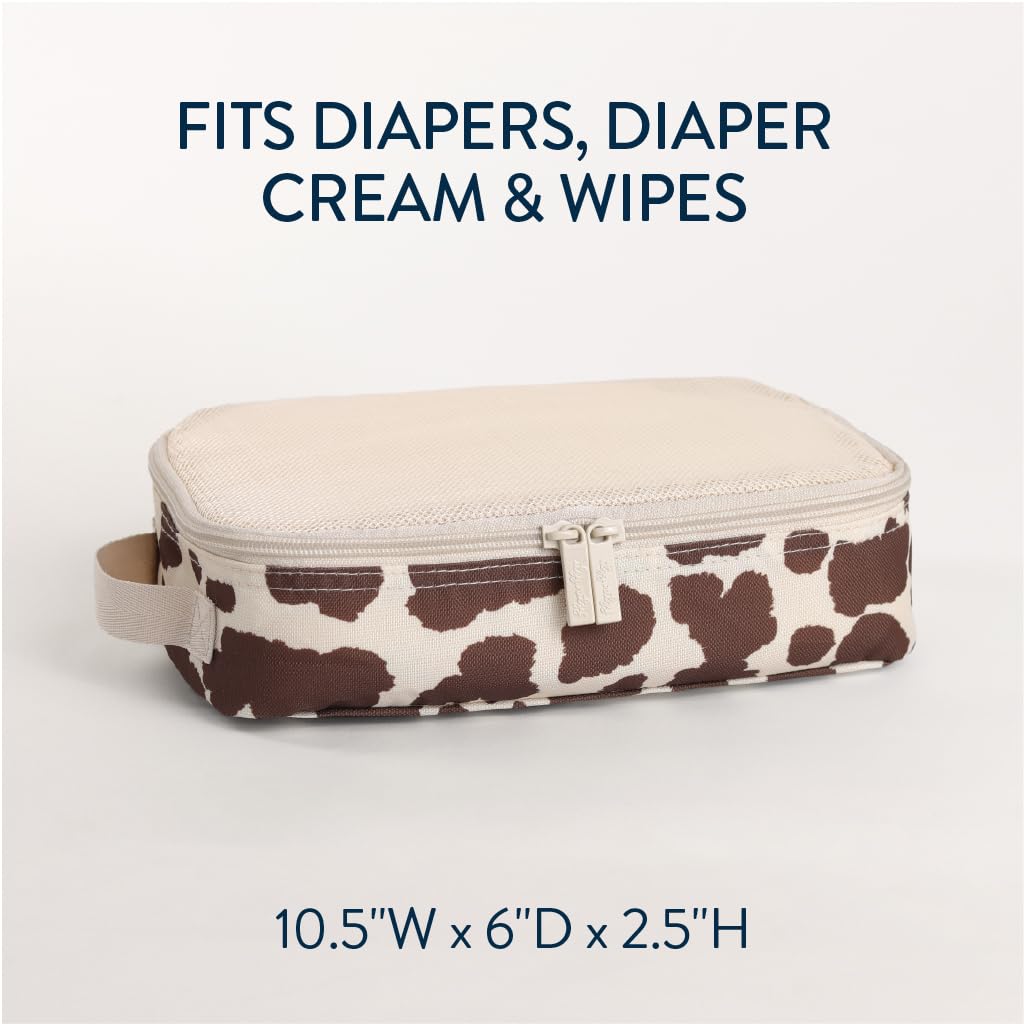 Itzy Ritzy Packing Cubes for Travel, Set of 3 Travel Organizers (Cow Print)