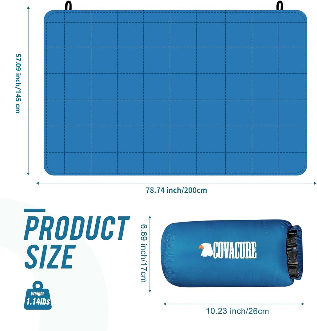 COVACURE Camping Blanket, Packable Down Alternative Outdoor Blanket 57X78''