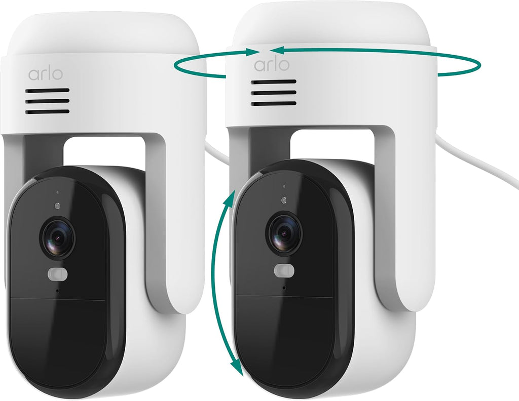 Arlo Essential Outdoor Pan Tilt Zoom Security Camera 2K Wired - 2-Cam | 360° pan & 180° tilt; Outdoor camera; Person, vehicle, package & pet detection; Auto motion tracking; 1-mo Secure plan incl.