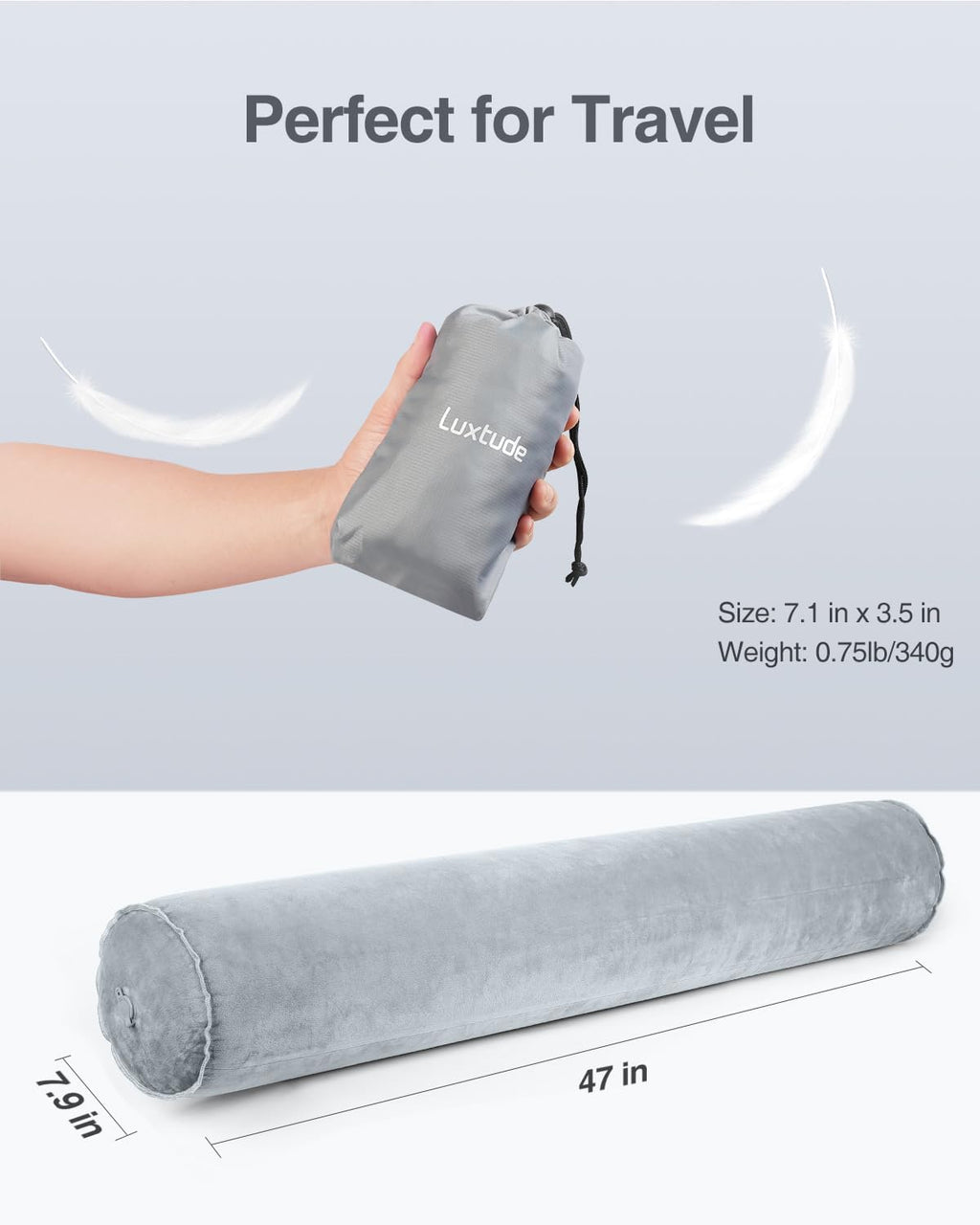 Luxtude Inflatable Body Pillow for Adults Kids, Travel Body Pillow