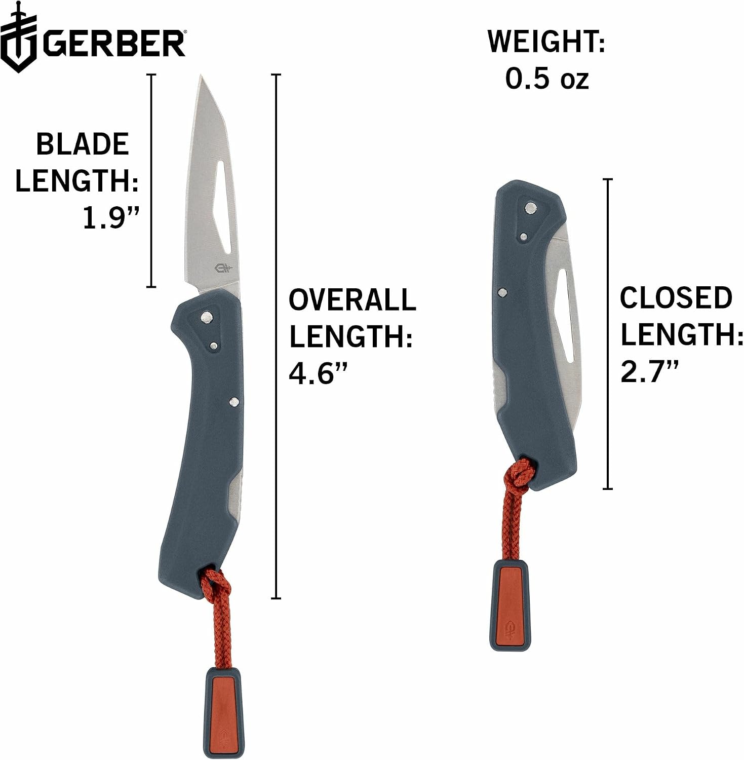 Gerber Gear LST Mini - Lightweight Folding Pocket Knife for Hiking, Camping - EDC Tool - Durable Stainless Steel Blade - Blue