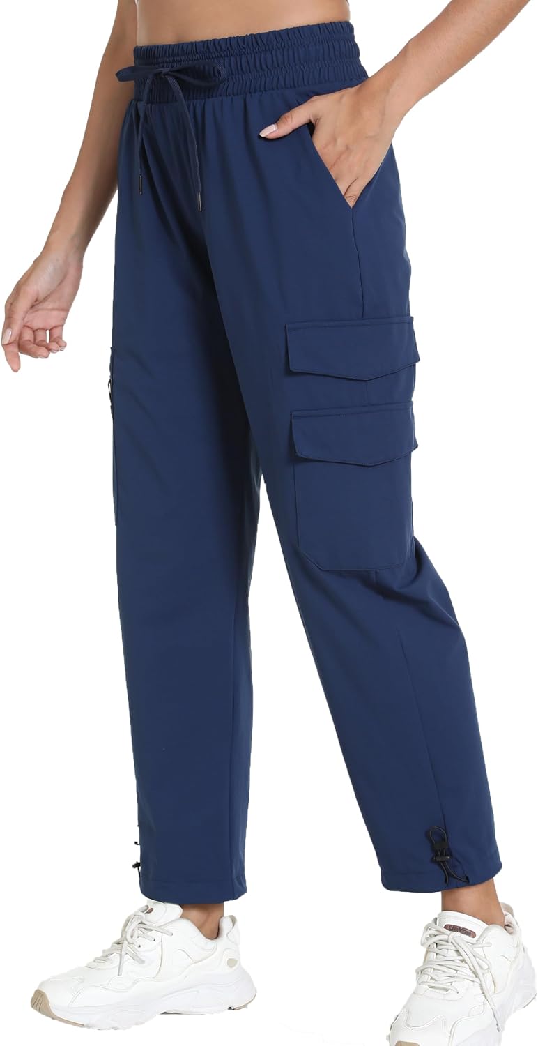 Quick Dry Women's Hiking Cargo Pants With 5 Pockets Lightweight Joggers