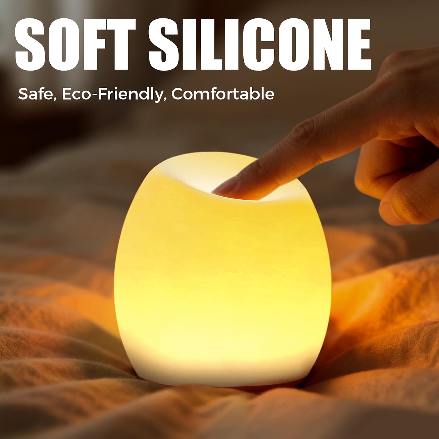 Baby Night Light, Silicone Egg Light for Kids, Portable Touch Night Lamp with 11 Colors Changing, Nursery Night Light for Breastfeeding, BPA Free, Eye Caring, Soft