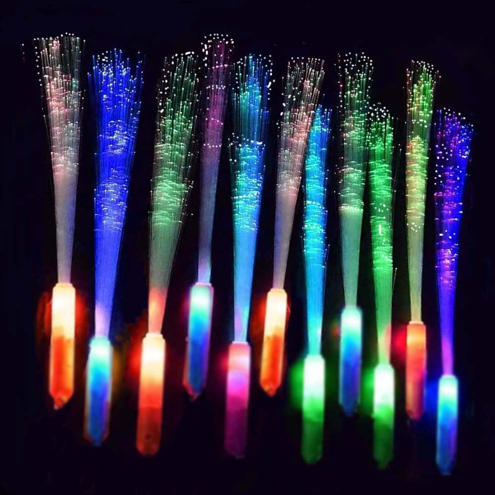BouQuw 50 Pack Glow Sticks Bulk,Mardi Gras Party Supplies ,3 Models Flashing Sticks, Fiber Optic Wands Light up Sticks Fit Birthday World cup 2026 4th of july Graduations
