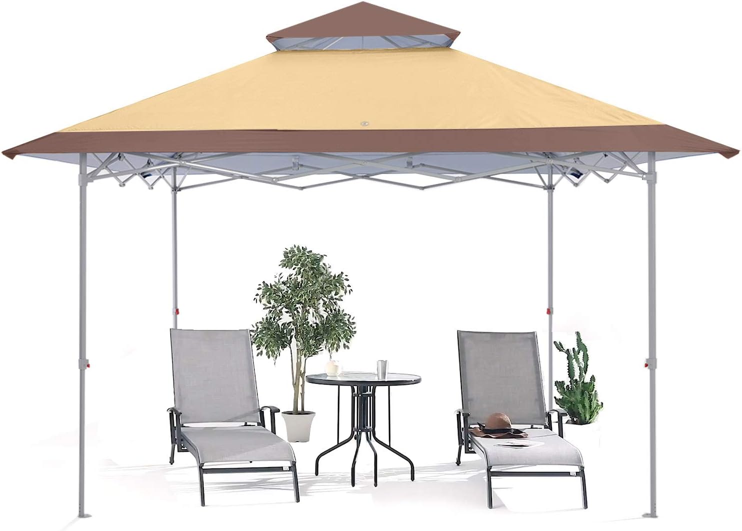 ABCCANOPY 13x13 Instant Pop Up Canopy Tent, Double Vented Top, Beige