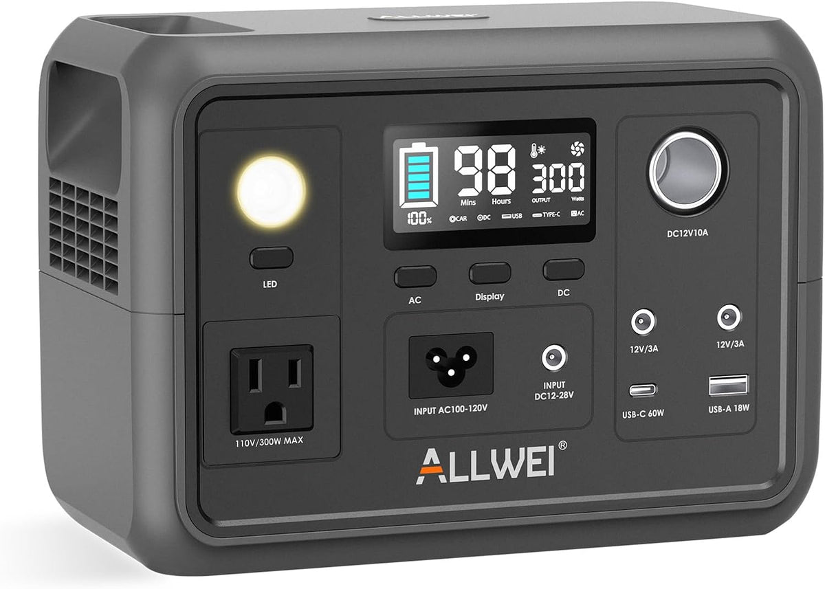 ALLWEI 500W Solar Generator with 100W Solar Panel, 512Wh LiFePO4 Battery