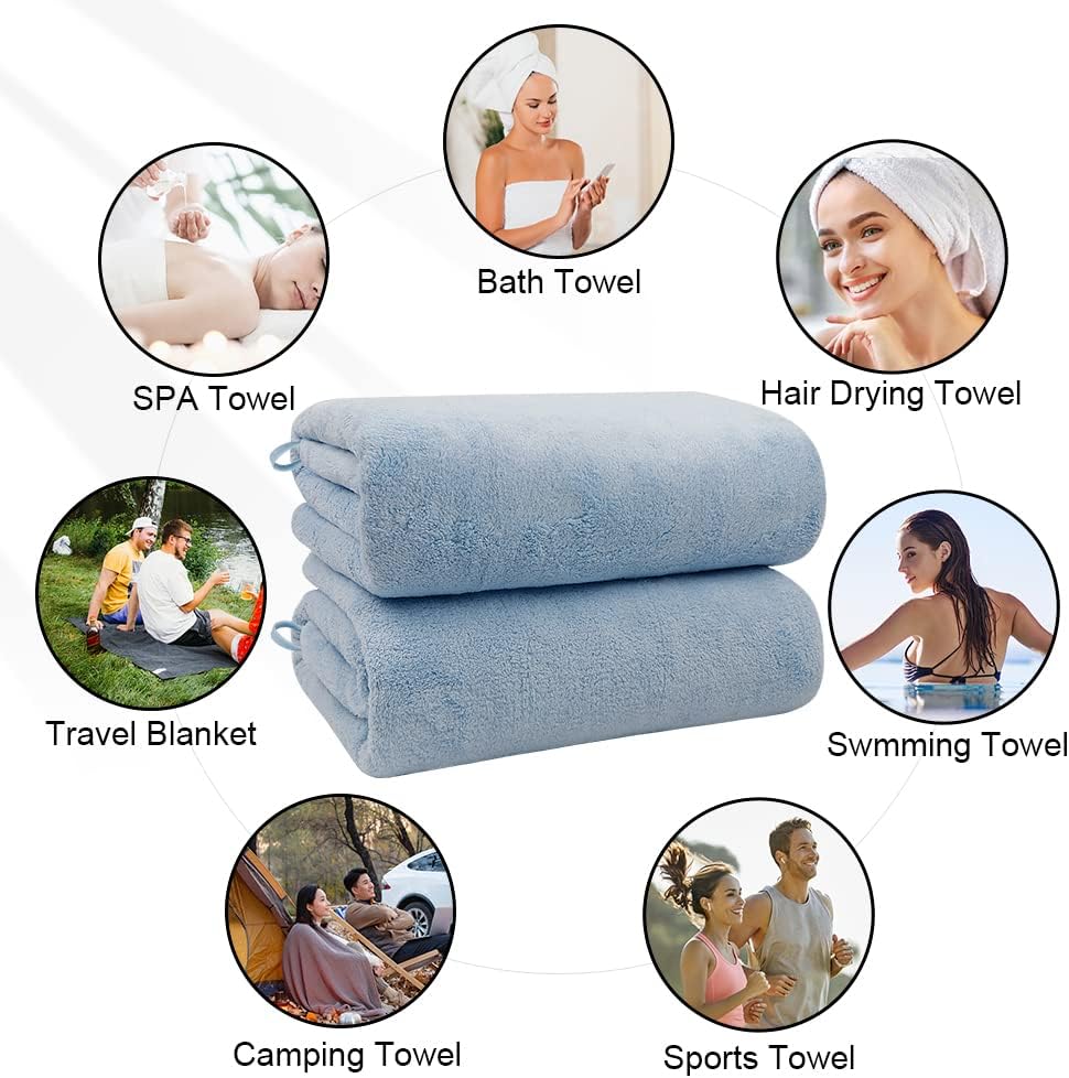 Orighty Bath Towels, Soft Feel Bath Towel, 2 Pack (27'' x 54'')