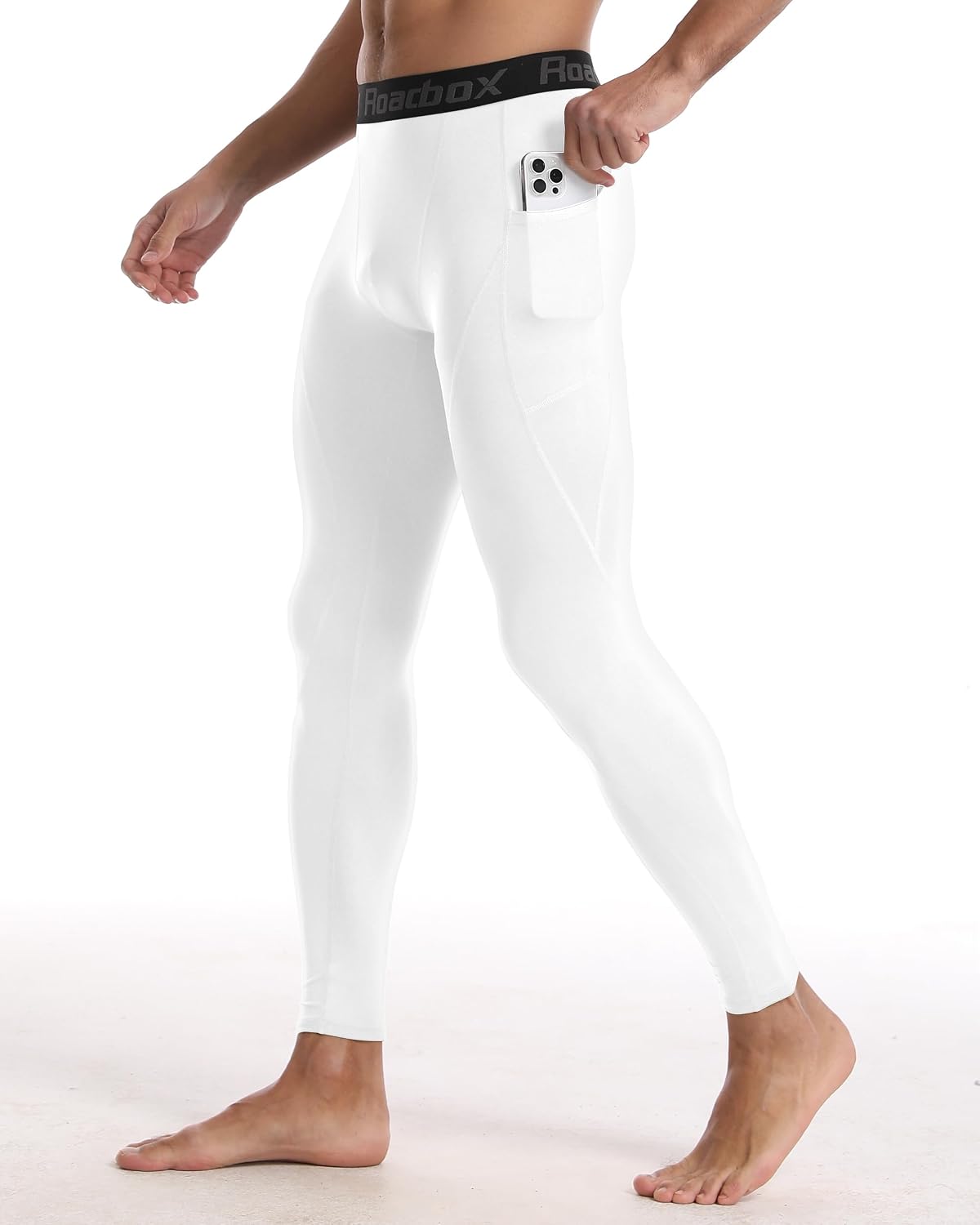 Roadbox 2 Pack Mens Compression Pants, Running Tights Leggings with Pockets
