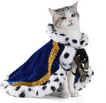 Lovelyshop Royal Velvet Pet Cloak with Fur Trim for Cats & Dogs, Blue, S