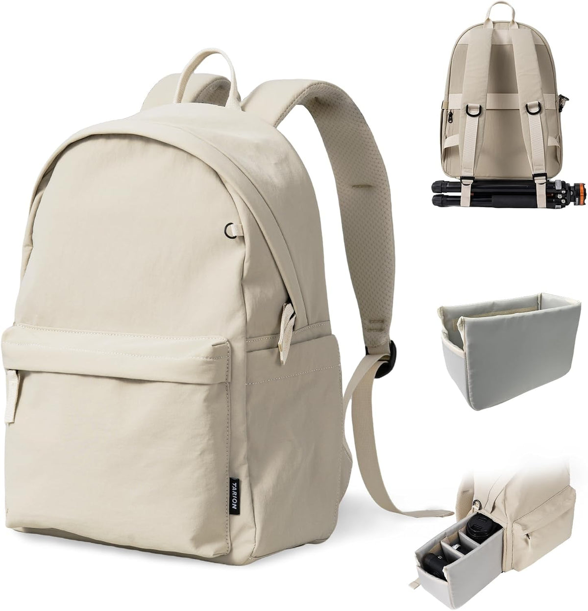 TARION Casual Camera Backpack 15L Urban Photography Bag, Once LT15, Beige