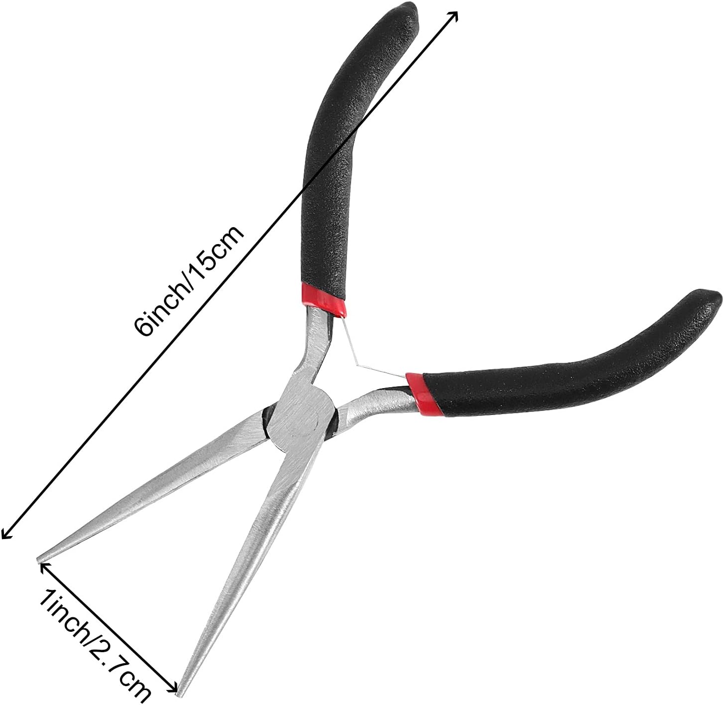 SEUNMUK 8 Pack 6 Inch Long Needle Nose Pliers Set, Precision Long Nose Pliers with Comfort Grip Handles, Extra Long Needle Nose Pliers for Jewelry Making, Bending Wire and Small Object Gripping
