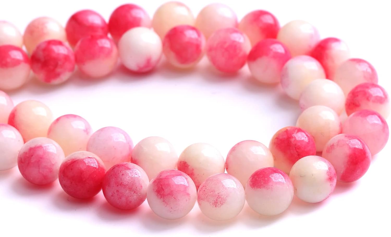 12MM 32PCS Pink Tourmaline Jade Stone Beads for Jewelry Making DIY Bracelet Necklace 15"