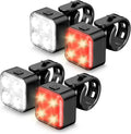 Akale Bike Lights Set, Rechargeable Bicycle Lights Front and Rear, 4 Light Mode Options, Bike Headlight, IPX4 Waterproof, Easy to Install for Men Women Road