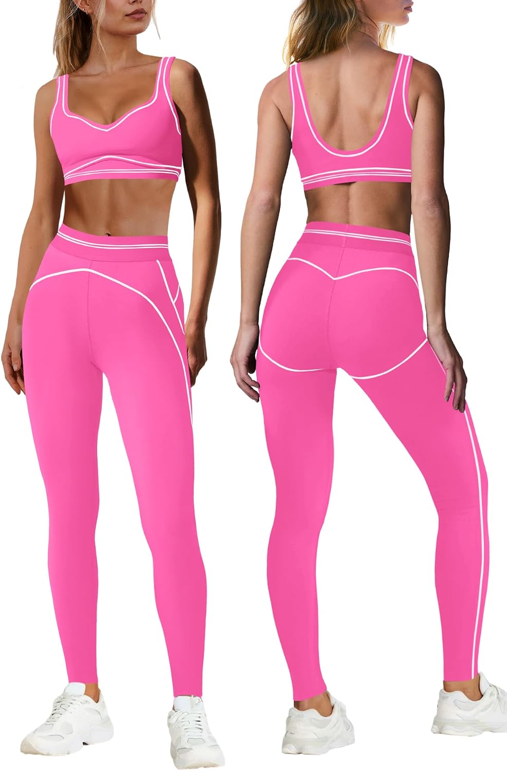 Nirovien Womens 2 Piece Workout Sets Yoga Sets Gym Outfits