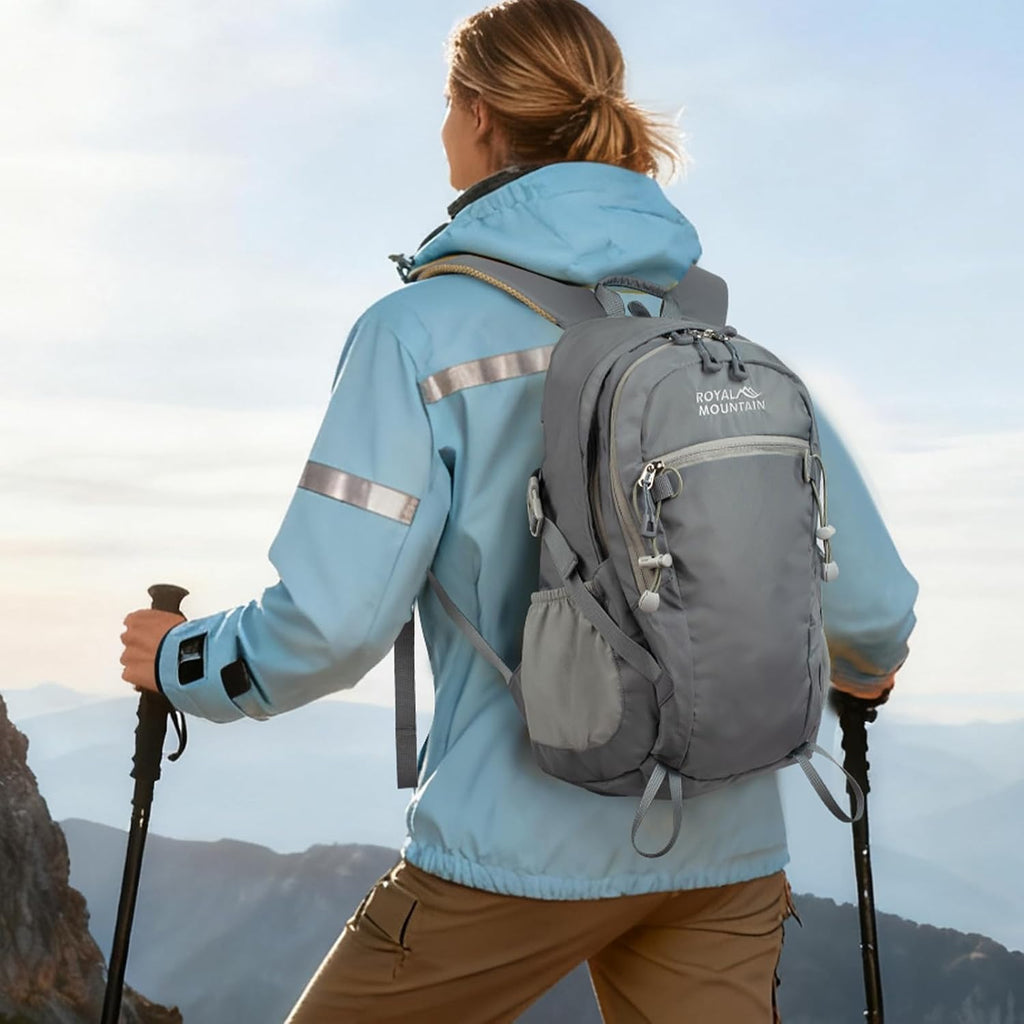 Small Hiking Backpack With Rain-cover, 20L Travel Backpacks For Women Men, Camping Daypack Backpacks Lightweight, Durable Hiking Backpack Fit For Camping, Daily Commuting, Short Trips (Grey)