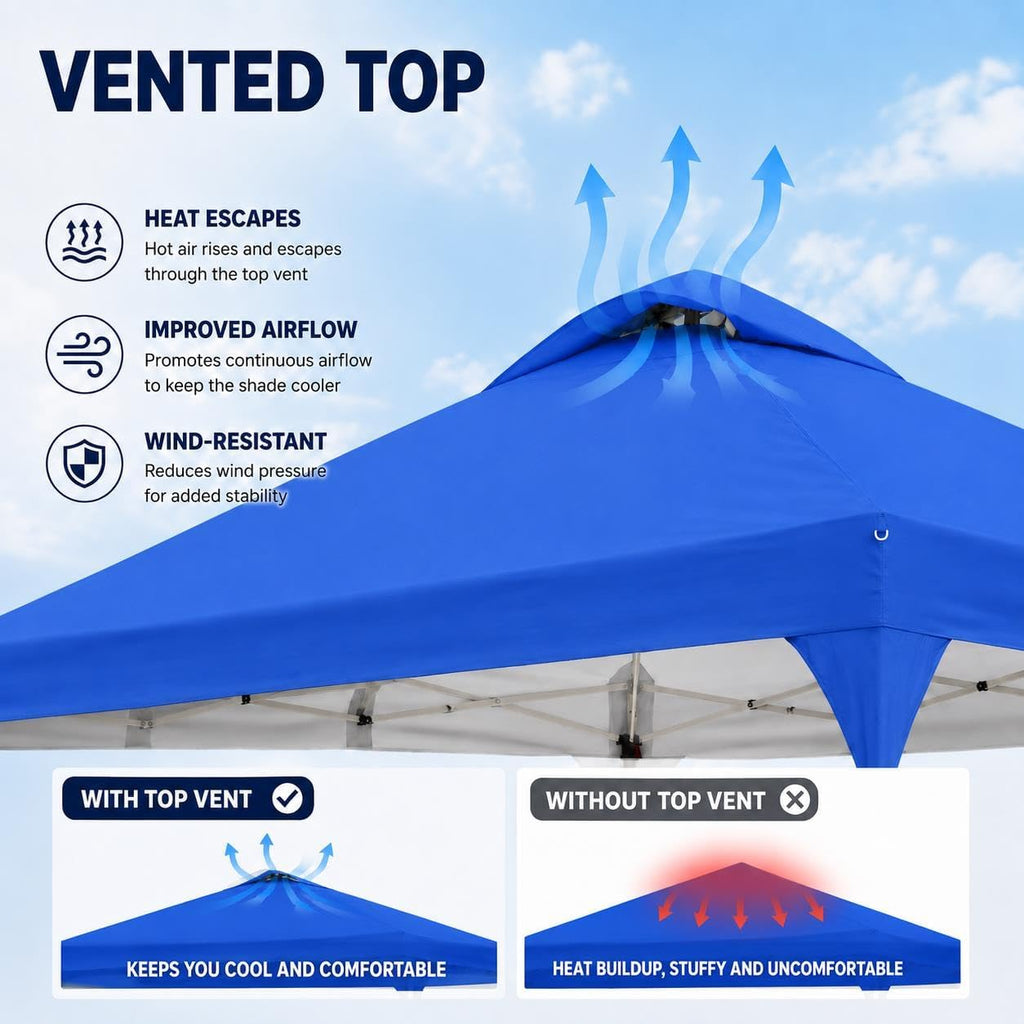 Yaheetech 10x10 Pop Up Canopy Tent for Outdoor Events, Blue