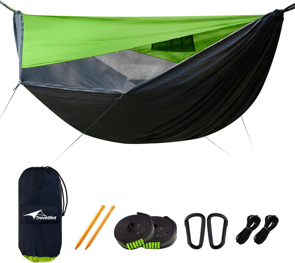 Camping Hammock with Mosquito Net, Sunshade and Ridge Rope, 2 Person