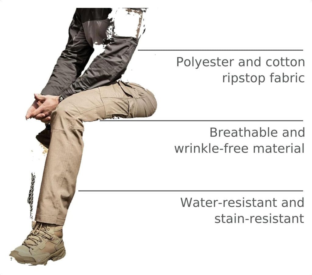 CQR Men's Tactical Pants, Water Resistant Ripstop Cargo Pants, Lightweight EDC Work Hiking Pants, Outdoor Apparel