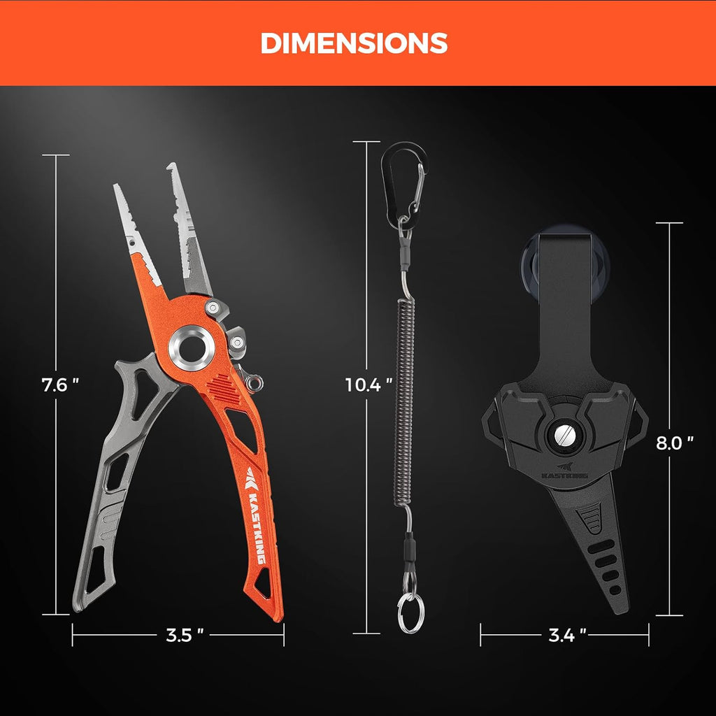 KastKing AlumaStream 7.5" Aluminum Fishing Pliers & Rig Tool Combo