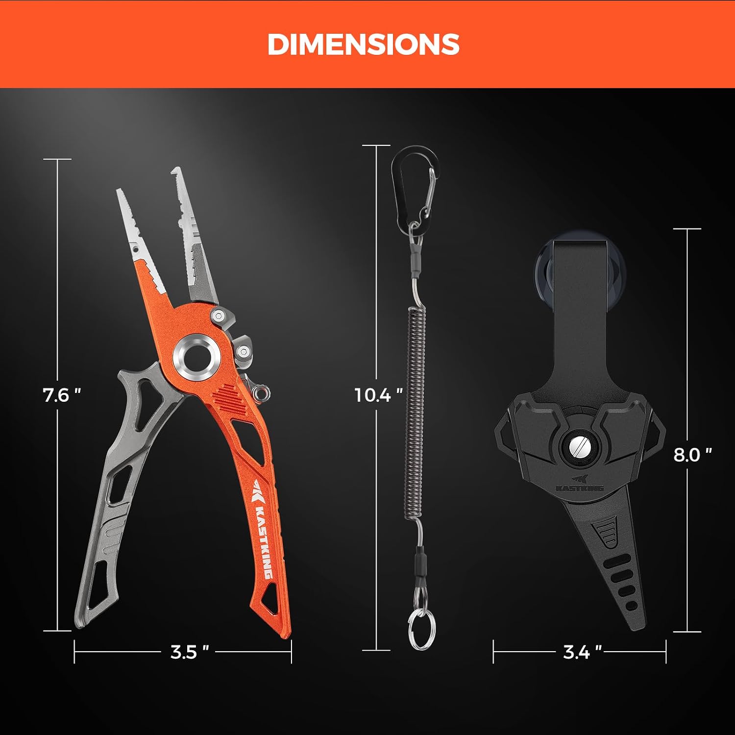 KastKing AlumaStream 7.5" Aluminum Fishing Pliers & Rig Tool Combo