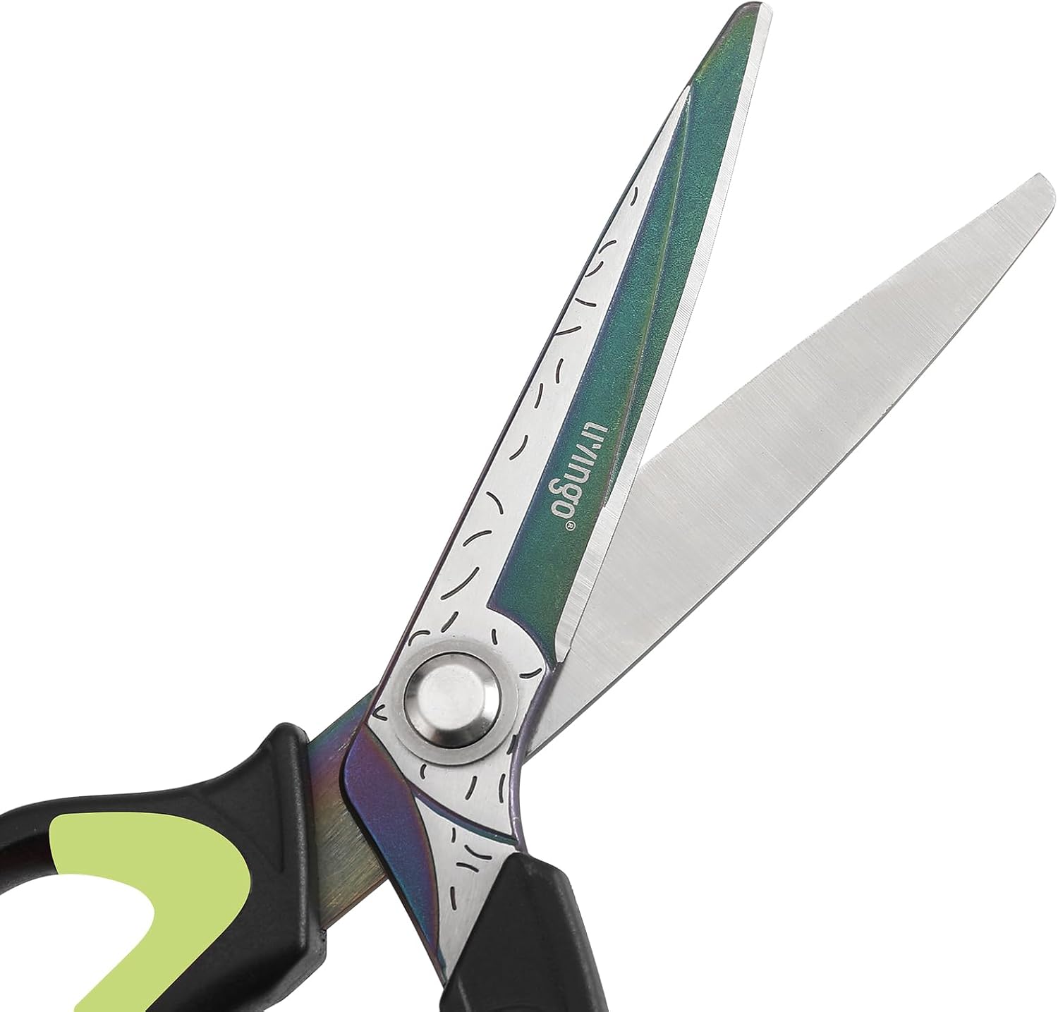 LIVINGO 10" Heavy Duty Multipurpose Shears for Shop & Garden (Green/Black)
