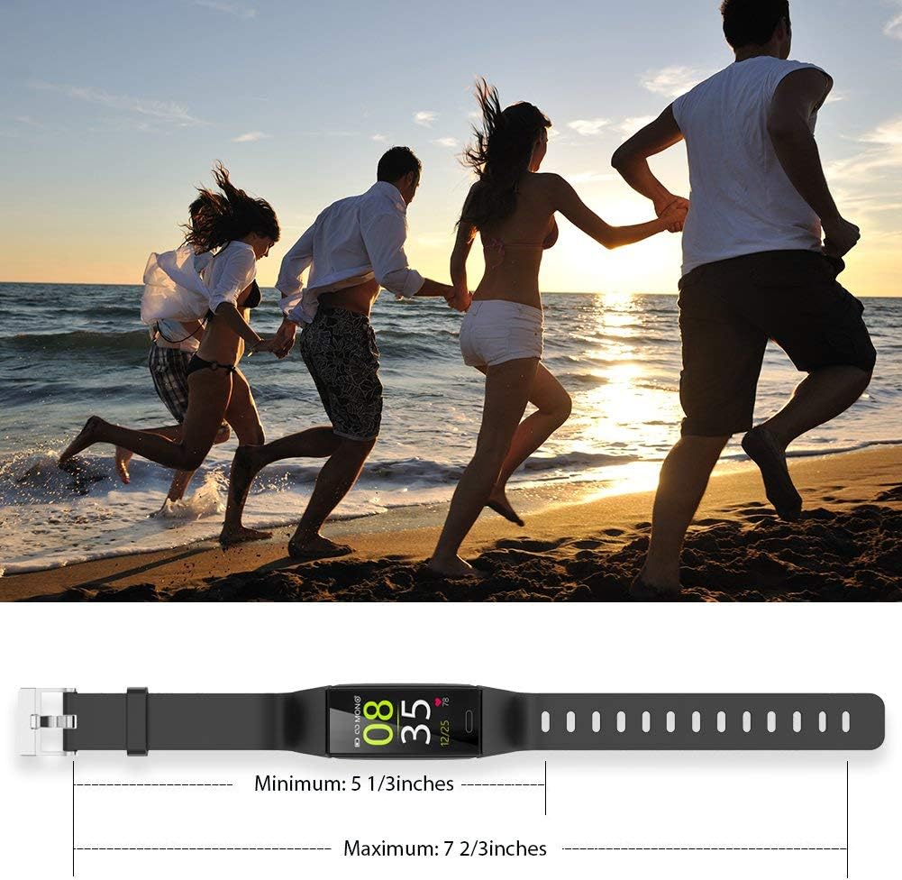ZURURU Fitness Tracker with Blood Pressure Heart Rate Sleep Health Monitor for Men and Women, Upgraded Waterproof Activity Tracker Watch, Step Calorie Counter Pedometer Black