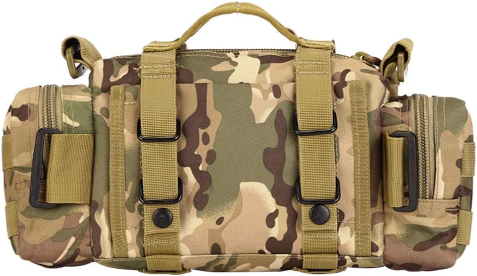 Utility 3P Military Tactical Duffle Waist Bags MOLLE Assault Shoulder Backpack Multifunction EDC Pouches Heavy Duty Fanny Packs (CP camouflage)