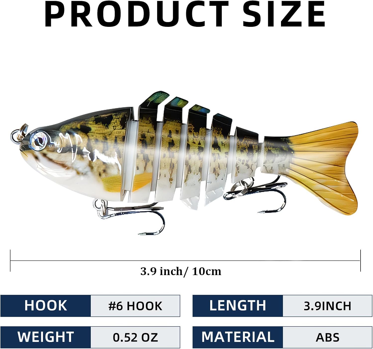 6PCS Fishing Lures for Freshwater and Saltwater with case,Slow Sinking Multi Jointed Swimbaits, Lifelike Lures for Bass Trout Crappie Walleye Pike