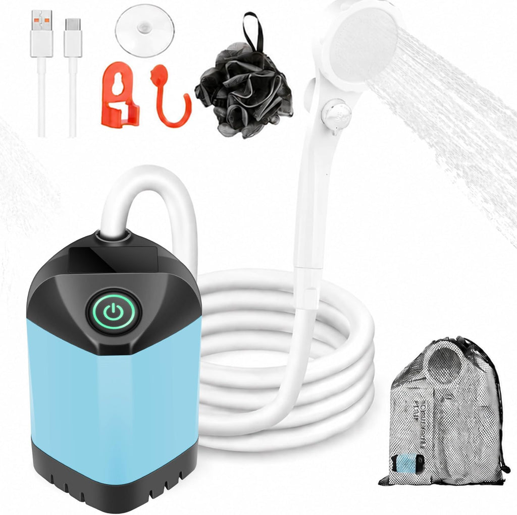 Portable Shower for Camping, 7800mAh Rechargeable Camping Shower Pump