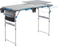CORE Outdoor Cook Table | 4 Foot Table with Adjustable Height and Storage for Cooking Accessories | Foldable & Portable for Beach, Picnic, Backyards, BBQ, Tailgate, Patio and Party