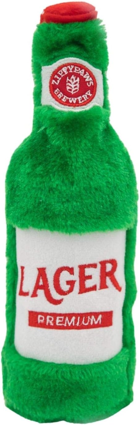 ZippyPaws Happy Hour Crusherz - Interactive Dog Toys to Keep Them Busy, Squeaky Plush Pet Toy for All Breeds, for Small, Medium, & Large Dogs, Drink Themed Crinkle Water Bottle Toy - Whiskey