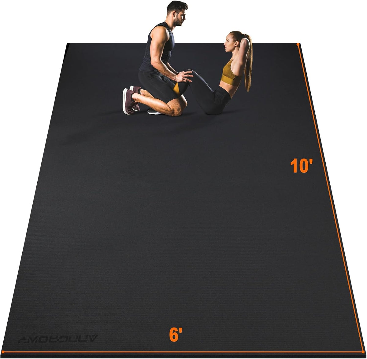 Large Exercise Mat 8'x5'|12'x6'|10'x6'|6'x4'|6'x2' Workout Mat for Home Gym Mats Exercise Heavy Duty Gym Flooring Fitness Mat Large Yoga Mat Cardio Mat for Weightlifting, Jump Rope, MMA, Shoe-Friendly