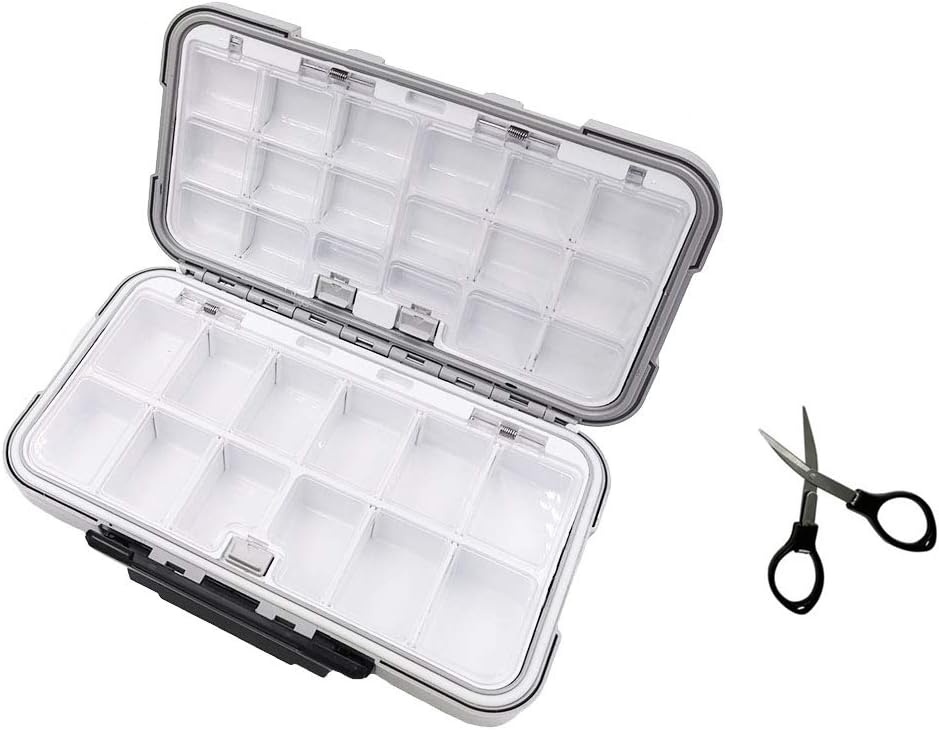 Waterproof Fishing Lure Box Spoon Hooks Baits Storage Tackle Box Containers for Casting Fishing Fly Fishing,Large/Medium/Small Lure Case Available (Orange-Medium)