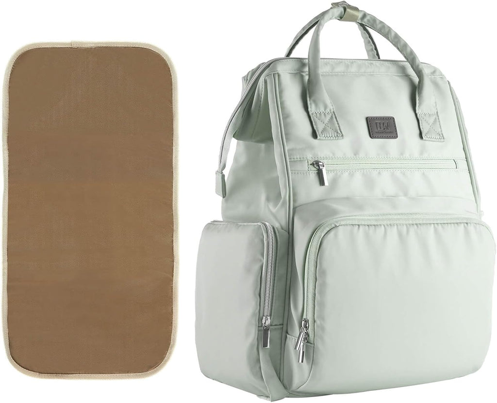 Diaper Bag Backpack with Wet/Dry Pocket, Changing Pad, 24L Green