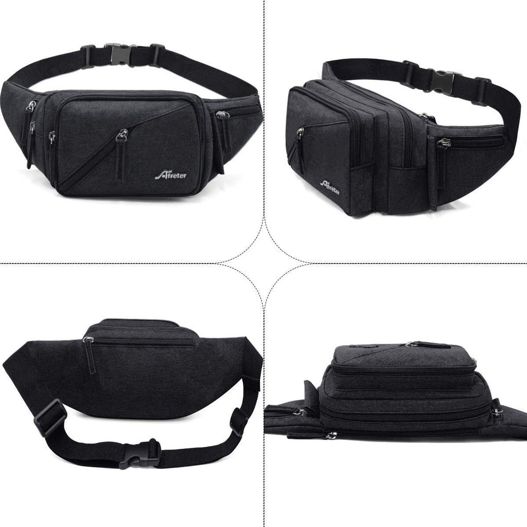Fanny Pack Waterproof Waist Bag Pack Men Women Hip Bum Bag With Water Bottle Holder Adjustable Strap Suitable For Outdoors Workout Traveling Hiking Cycling Dog Walking Pouch Bag(black)