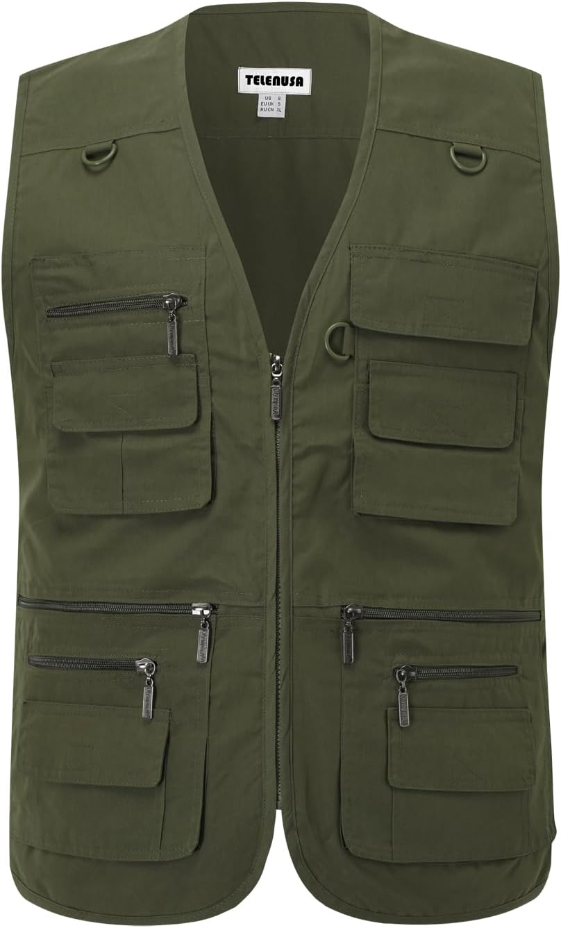 Men's Outdoor Vest Summer Fishing Vest Utility Lightweight Travel Safari Photography Casual Gilet with Multi Pockets