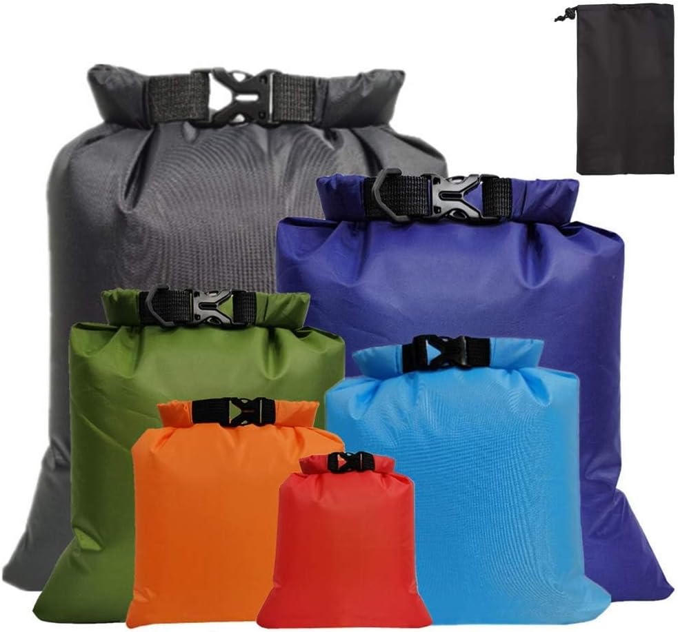 Dry Bag, 6-Pack Ultralight Dry Sack, Outdoor Roll Top Drybags