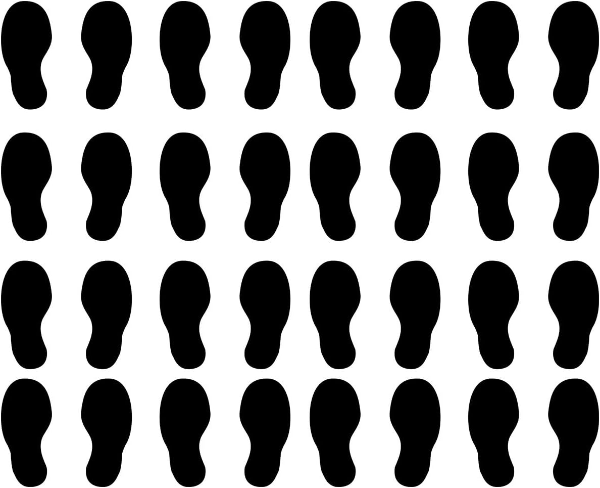 VWAQ Shoe Print Footprint Vinyl Decals - Peel and Stick Floor or Wall Stickers - 32 PCS (Lime Green)