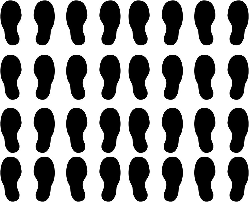 VWAQ Shoe Print Footprint Vinyl Decals - Peel and Stick Floor or Wall Stickers - 32 PCS (Orange)