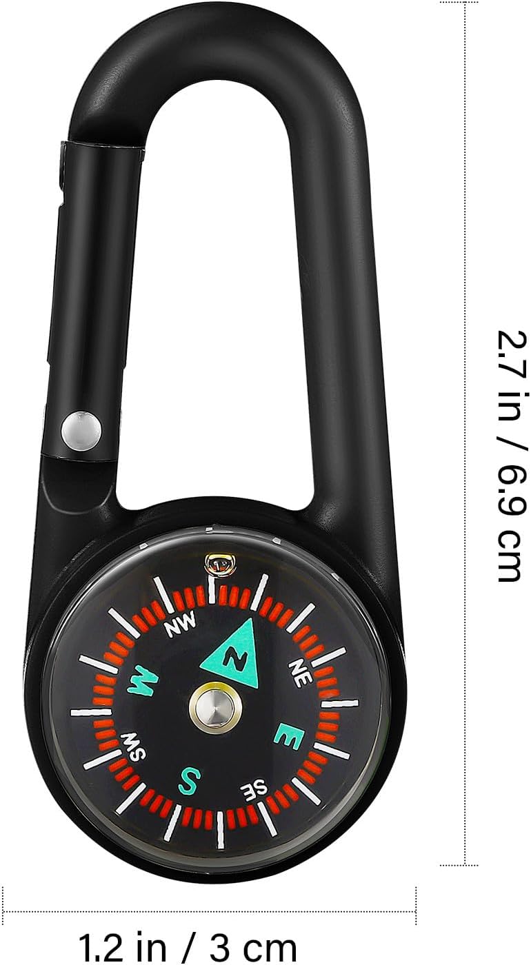 Alipis 24pcs Carabiner Compass Set: Small Pocket Compass Keychain for Kids & Adults - Colorful Mini Key Ring for Hiking, Survival, Camping, and Party Favors - 6 Assorted Colors