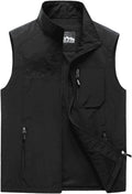 Hixiaohe Mens Lightweight Vest Outerwear Casual Summer Outdoor Travel Vest for Hiking Fishing Golf Photo Work with Pockets
