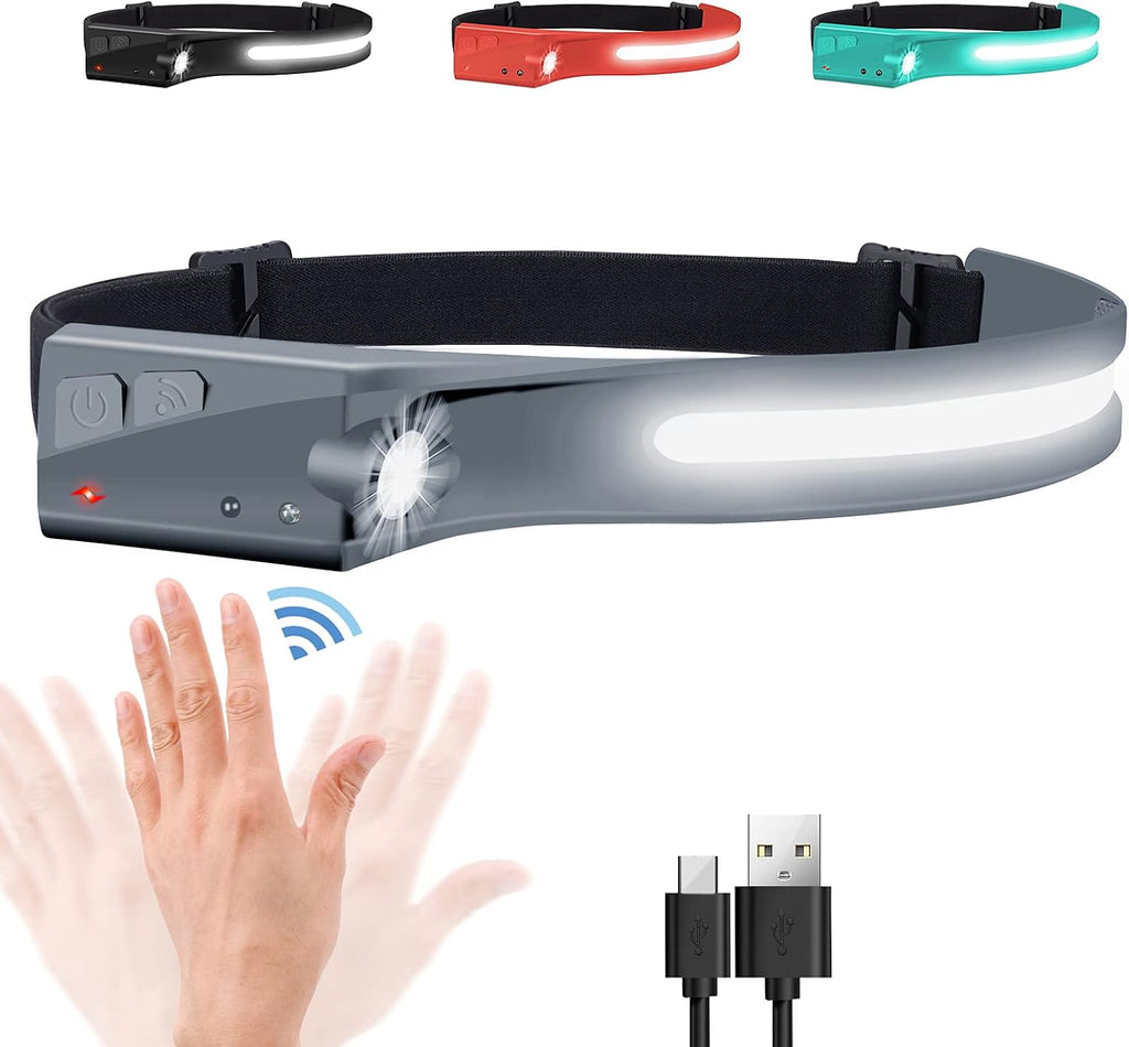 EGUKU Rechargeable Headlamp, 230° Wide Beam LED Head Lamp for Adults