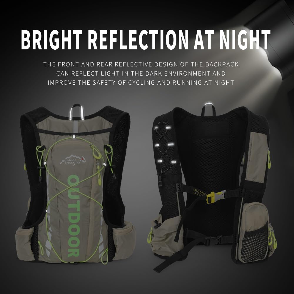 Hydration Pack Backpack, IX INOXTO Running Hydration Vest with 1.5L ( 50 oz) Water Bladder for Men Women, Lightweight Water Backpack for Hiking Cycling Climbing Camping